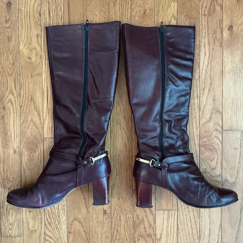 Vintage Sandler of Boston Tan Leather riding Boots‎ 8.5 Classy